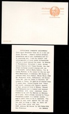 US. UX74. (10c) John Hancock (1737-1793) Politician. Postal Card. Preprint. MNH