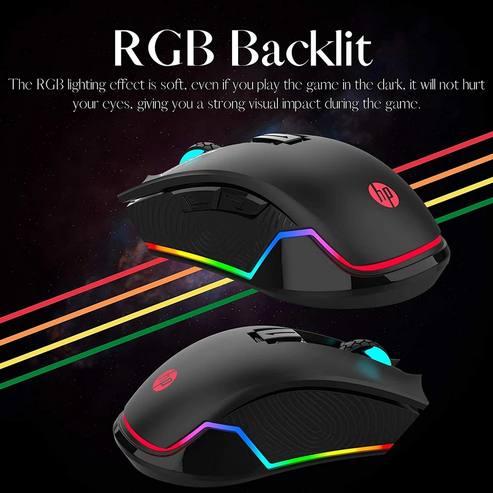 HP Wired Gaming Mouse LED RGB Backlit USB Wired Mouse for Gaming - Image 2 of 4