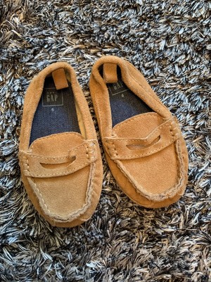 EINMAL GETRAGEN - GAP HELLBRAUNE WILDLEDER HALBSCHUHE KLEINKIND - 6 23 