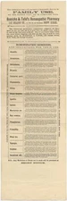 Broadsheet Homoeopathic Medicine for Family Use By the Single Vial or 1890