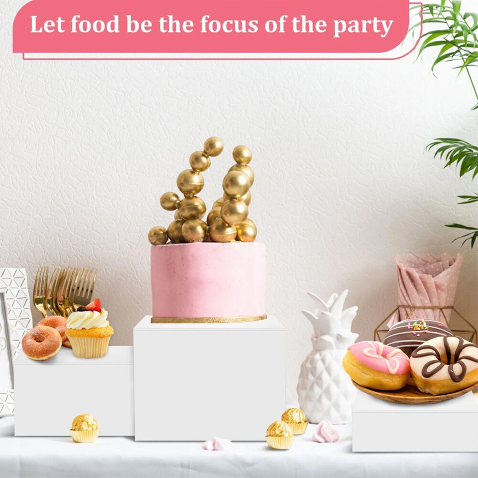 8 Pcs Acrylic Cube Display Box Riser Nesting Riser Stands for Dessert ...