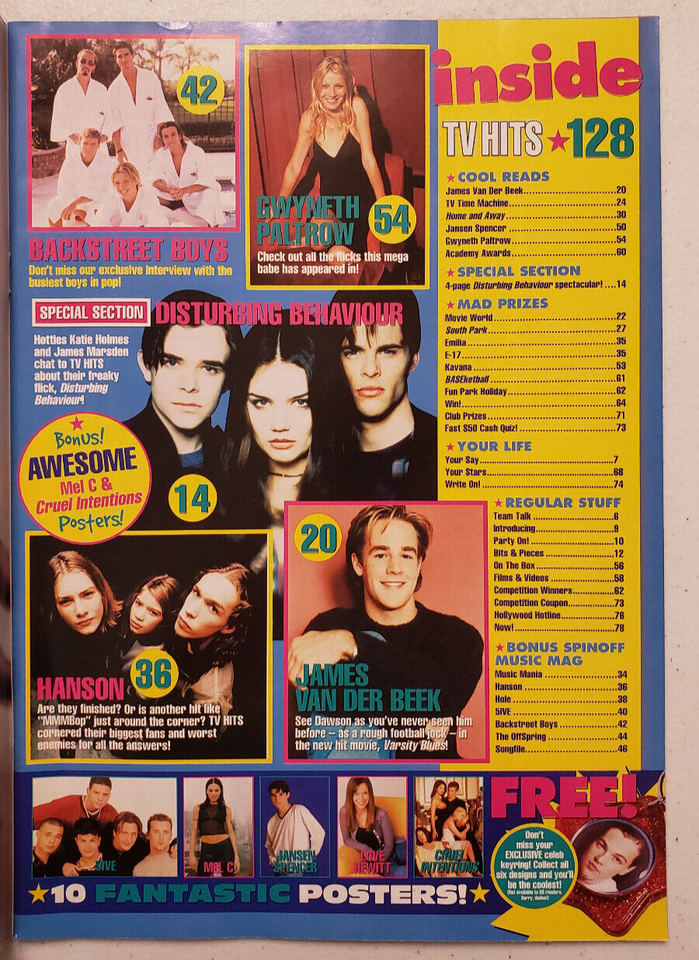 TV Hits Magazine May 1999 James Van Der Beek Katie HolmesJennifer