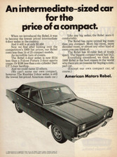 1969 Vintage Print Ad AMX American Motors Rebel An intermediate-sized car price