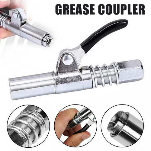 NEW Grease Gun Coupler, locks on, doesn't leak, rated over 10,000 PSI - Foto 2 di 9