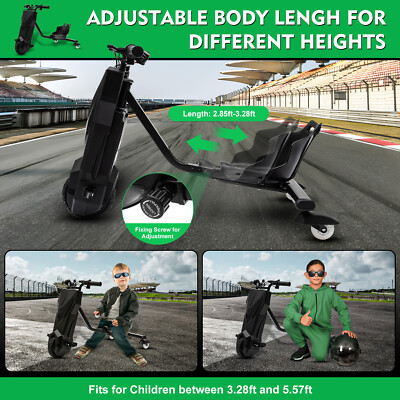 250 Watt Czarny Driftscooter Drifter 360 Drift Trike dla dzieci DE