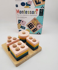 Montessori wood stacking game learning toy 12M 