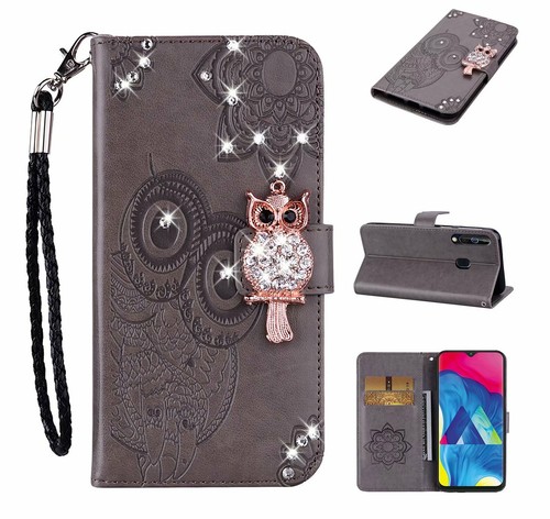 Bling Diamond Owl Leather Flip Wallet Case Cover With Strap For Samsung Galaxy - Zdjęcie 11 z 17