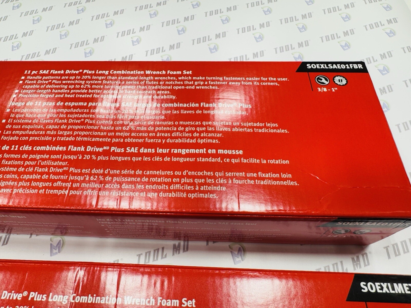 Snap-on Tools USA NEW 21-Piece Metric & SAE LONG Combination Wrench Foam Set