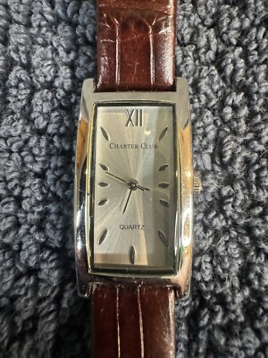 Charter Club Womens Watch Rectangular shape Silver Tone  display picture 1