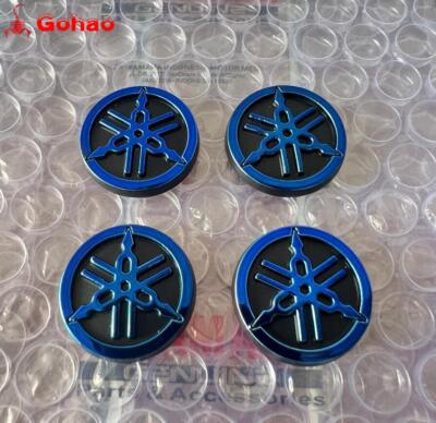 4x Blue 2.5cm Tuning Fork Emblem Fairing Fuel Tank Badges for Bikes Universal