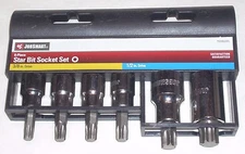 Jobsmart 1038285 6pc Star Bit Socket Set 3/8 & 1/2" Drive T40-T60