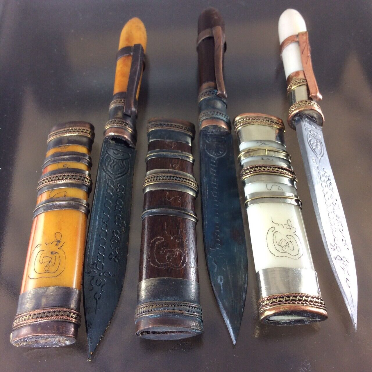 3 Magic Knife LP Derm OCCULT Yantra Pendant POWER Dagger Thai Amulet PROTECTION