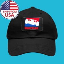 Indy Car Dad Hat with Leather Patch