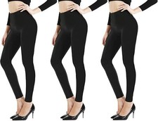 Yacht  Smith 3 Pairs Of Women's Fleece Brushed Leggings, Warm, Soft, Legging