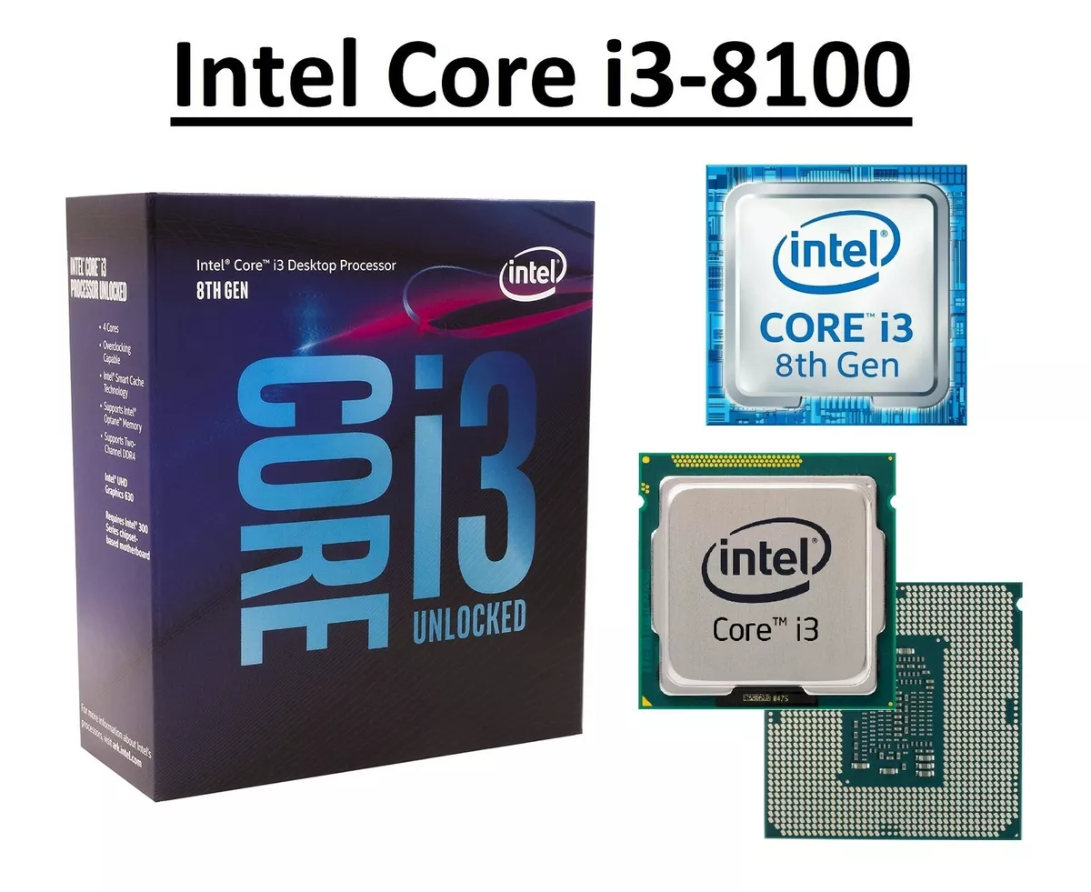 Intel Core i3-8100 SR3N5 Quad Core Processor 3.6 GHz, Socket LGA1151, 65W CPU