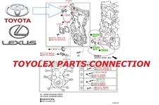 TOYOTA 2.5 2ARFE- 1ARFE OEM TIMING CHAIN COVER O-RING SET (QTY 4) - SEE DIAGRAM