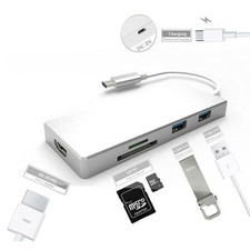 7in1 TYPE C to 4K HDMI TV Adapter USB 3.0 HUB TF SD Card Reader For Macbook PC