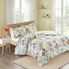 NEW! ~ COZY MODERN BLUE TEAL AQUA RED BOHEMIAN GLOBAL TROPICAL COMFORTER SET 