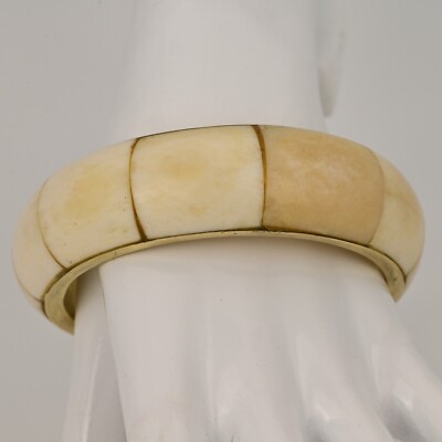 Vintage Original Mother of Pearl Abalone Oyster Shell Inlay Estate Find Bracelet