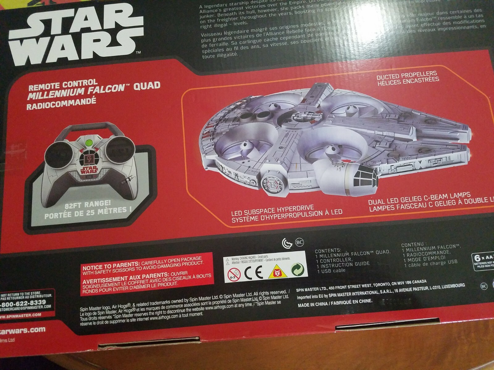 air hogs star wars remote control ultimate millennium falcon quad