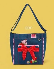 Vintage Inspired Strawberry Shortcake Blue Denim Tote Bag