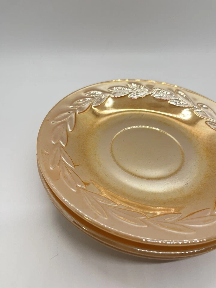 Juego de 3 platillos Anchor Hocking Fire King ámbar melocotón vidrio Foto 4 de 4