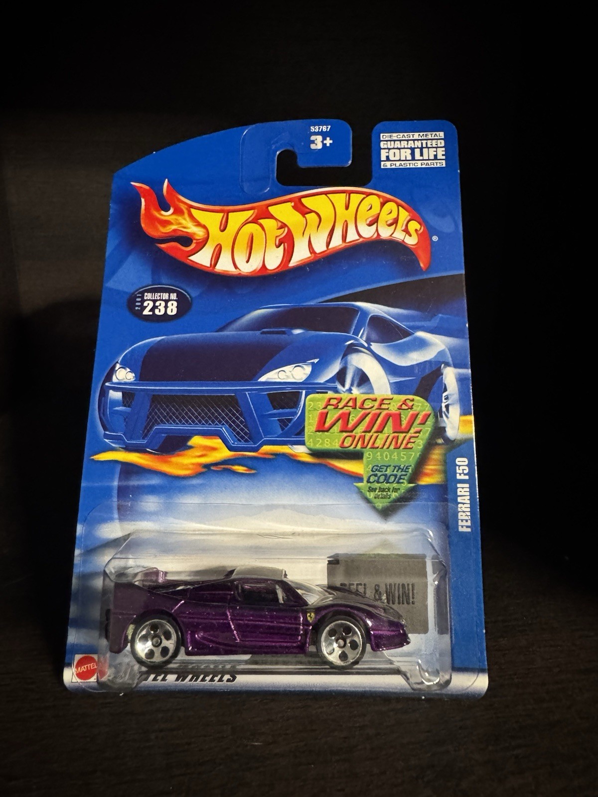 Hot Wheels FERRARI F50 purple #238 5dot 2001 Race & Win