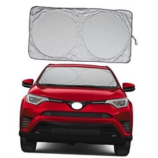 Car Windshield Sun Shade with Storage Pouch by A1 Sunshade Retractable