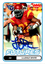 Lendale White Signed 2006 Fleer Futures RC Card #162 Titans USC NFL Rookie c. rookie card picture