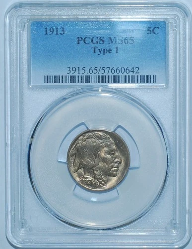1913 PCGS MS65 T1 Type 1 Buffalo Nickel