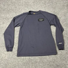 Carhartt Shirt Mens Small Navy Blue FR Force Long Sleeve Company Gear Work