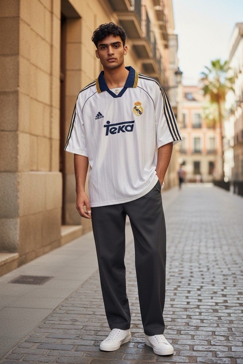 Adidas Real Madrid TEKA SPONSORED 99/00 Home Jersey In White Size
