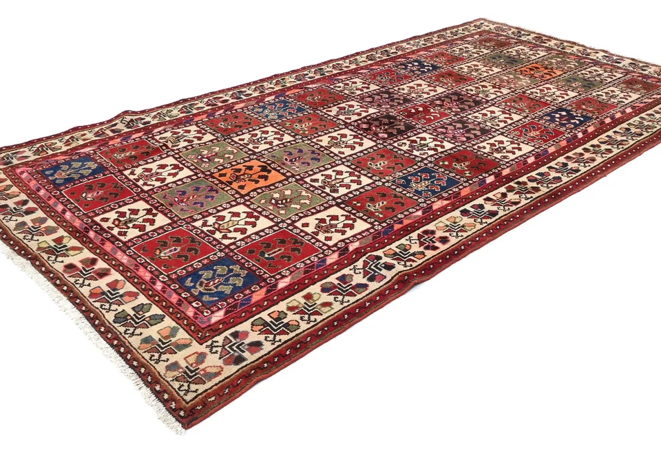 Винтажный восточный ковер ручной вязки 5x9 футов красный садовый дизайн ковер домашний декор - Изображение 3 из 4