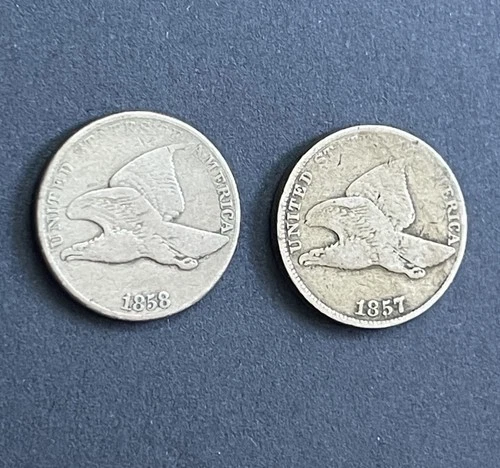 Flying Eagle Cent - 1857, 1858 2 Coins