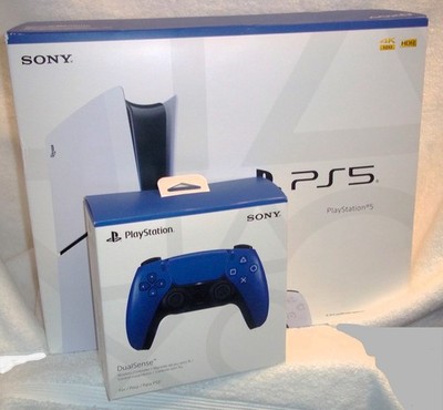 Sony PlayStation 5 Slim Disc PS5 1TB White Console System with EXTRA CONTROLLER