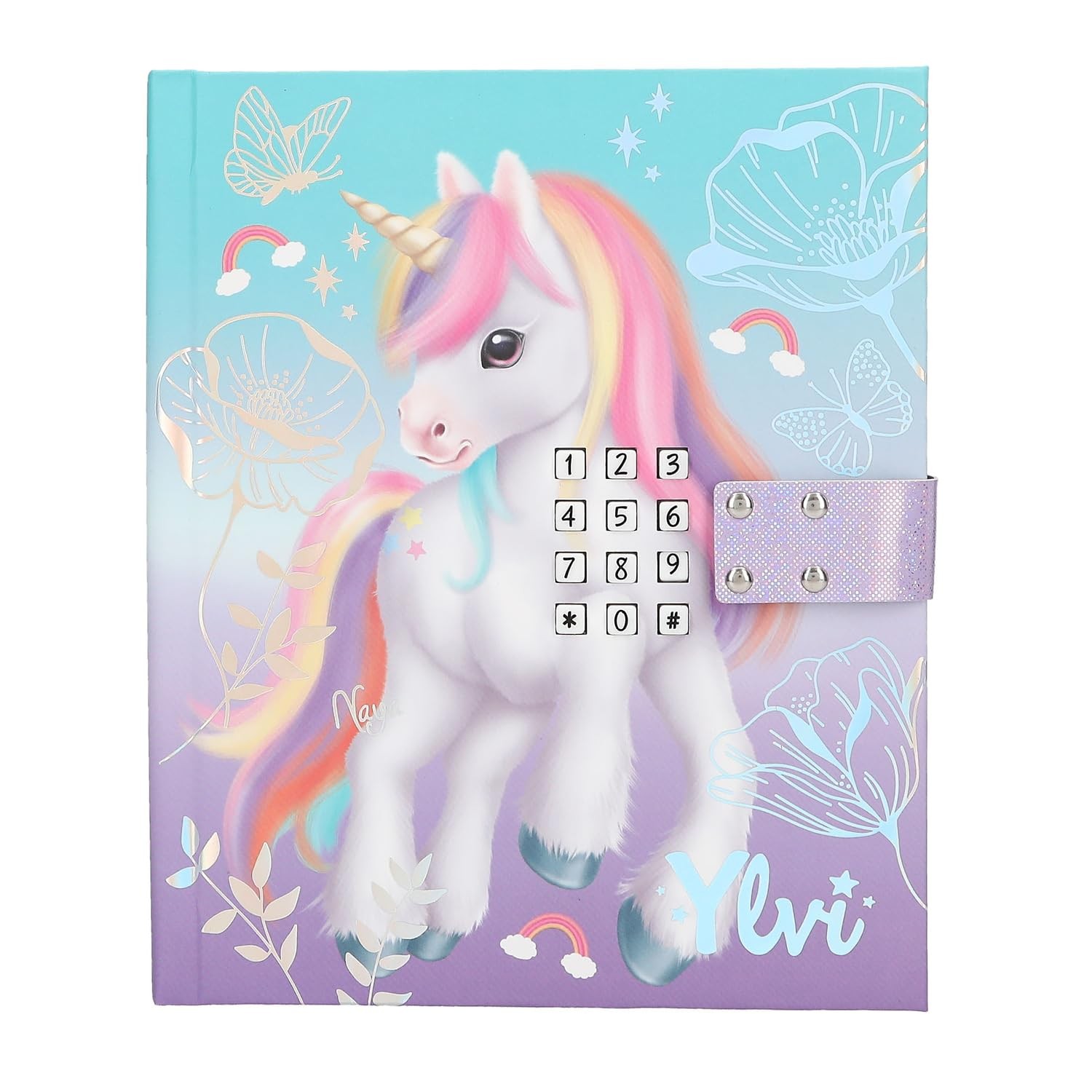 Depesche 13440 Ylvi Diary with Number Code Sound and Light Book in Blue and Pu 9690₽