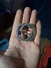 Gucci Belt Buckle GG Silver Marmont Interlocking Double G