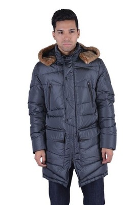 Versace Collection Men's Gray Down Parka Coat With Detachable Collar XS S M L XL