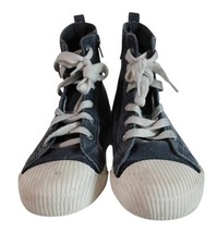 Shiloh Denim High Top Lace-Up Sneakers with Zipper Cat Jack Toddler Size 5