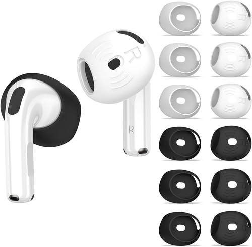 [6-Pairs] for Airpods 4 & 5 Ear Tips Cover 6-Pairs (Black & White)