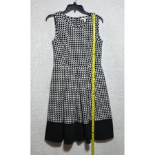 Dana Buchman Black White Houndstooth Fit and Flare Dress Sleeveless Size 6