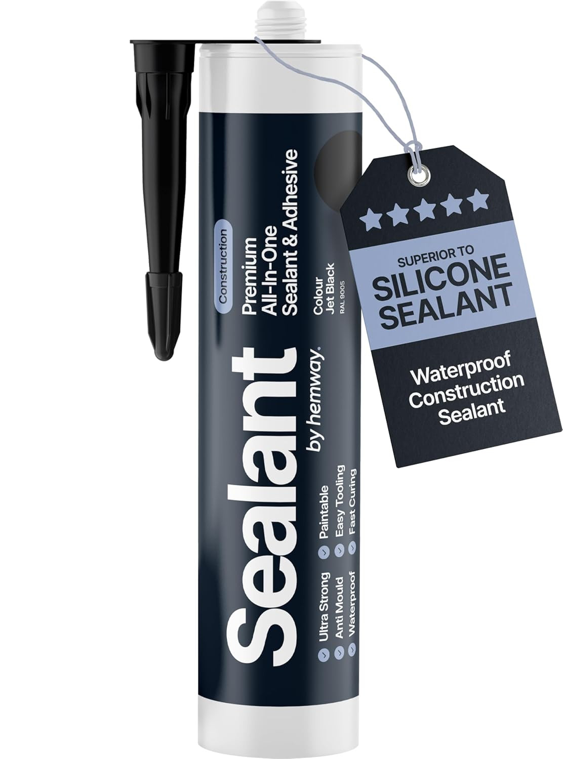 Jet Black Construction Sealant & Adhesive All-In-One Hybrid Polymer | Superior t