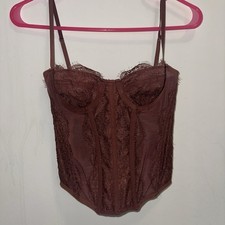 Out from Under for Urban Outfitters Brown Lace Corset Size Small