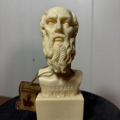 Alabaster Socrates Bust Hermes Craft Greece  Philosophy Philosopher Statue