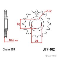 Ritzel Teilung 520 ZäHne 13 Ritzel Vorne JTF402.13