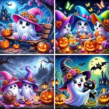 4 Pack Halloween Diamond Art Kits for Adults 14x14 inch