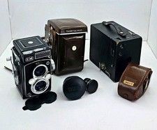 Yashica-Mat TLR Camera Bundle, Eastman Kodak No. 2A, Hard Case - AS-IS Repair