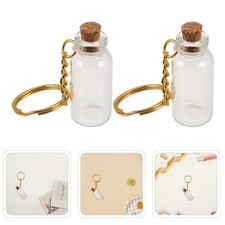 12 Pcs Mini Jars with Cork Lids Glass Wishing Bottle Keychain Bottles Stoppers