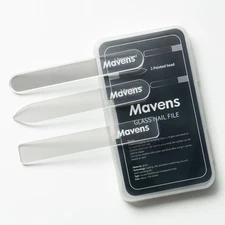 Glass Nail File Set with Case, Professional Crystal Fingernail Files for Natural