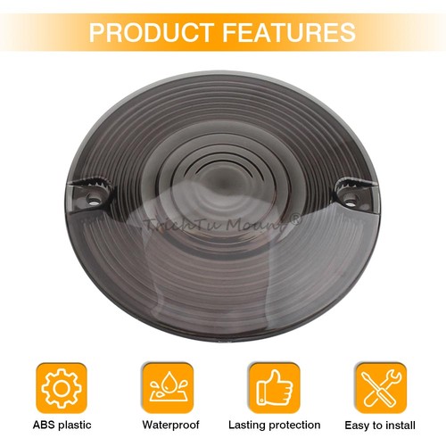 4x Flat Smoke LED Turn Signal Lenses Cover for Harley Touring Electra Road Glide - Picture 5 of 23